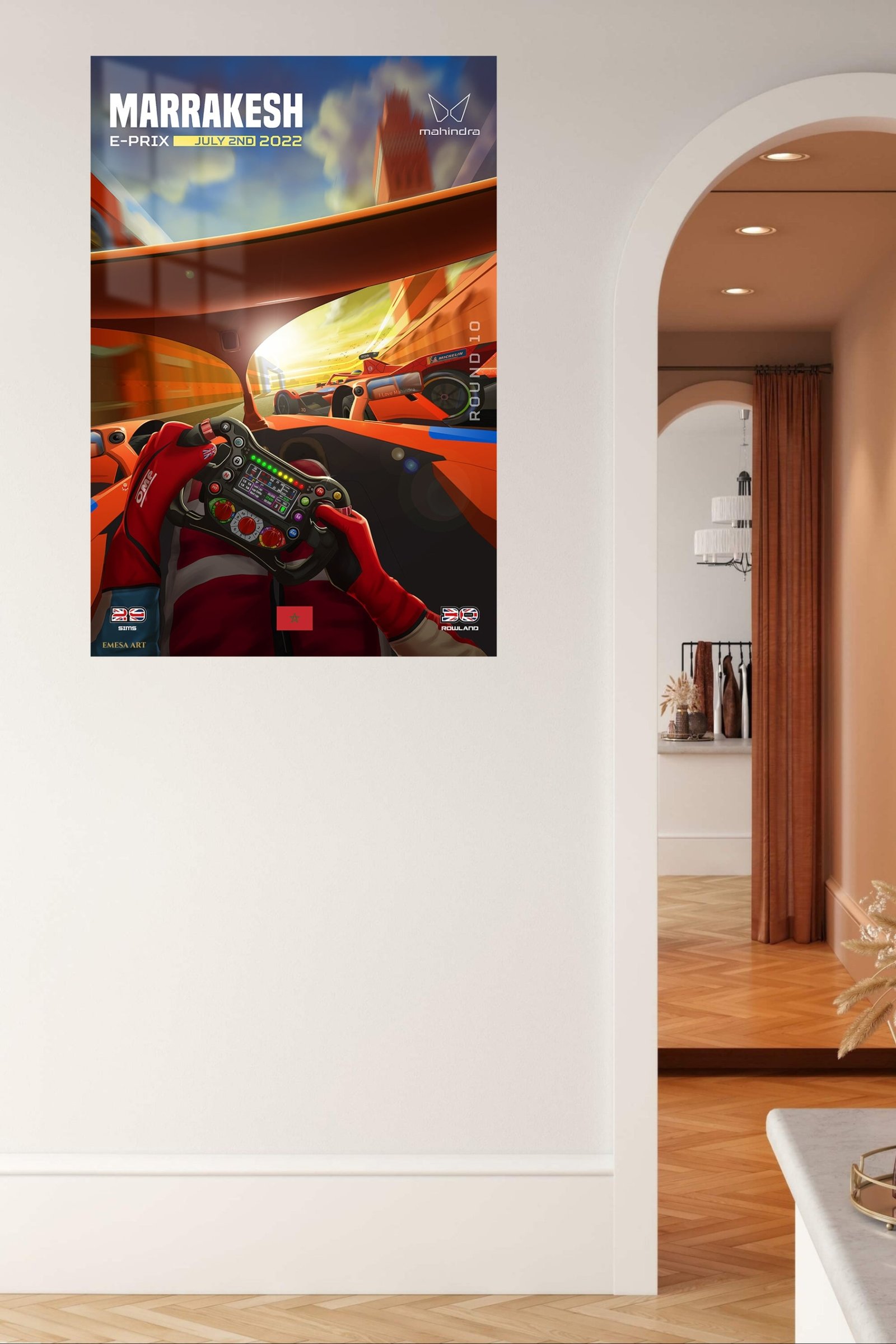 Electric Race Cockpit at Sunset metal wall art print, view 5