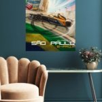 Electric Race Car City Sprint metal wall art print, view 5