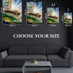 Electric Race Car City Sprint metal wall art print, view 6