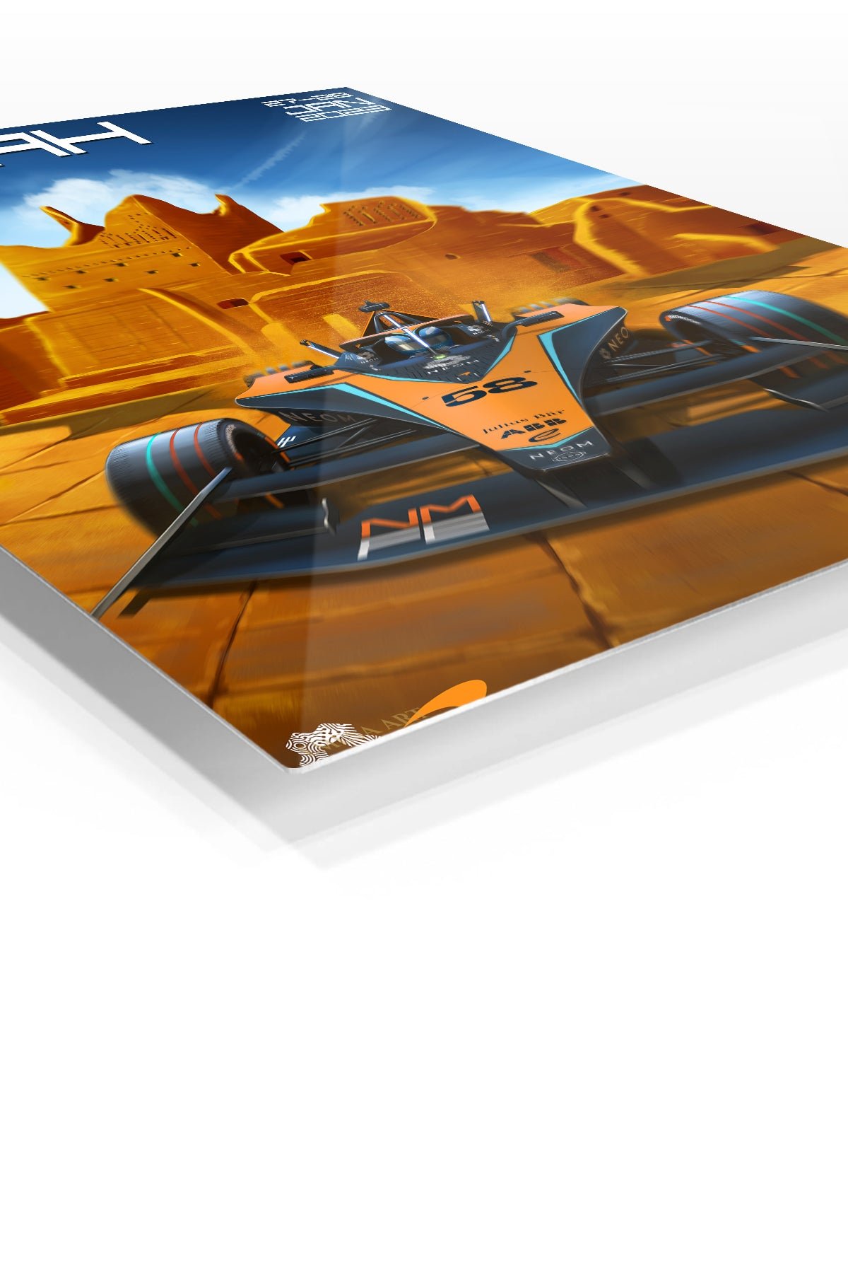 Desert Fortress Race Car metal wall art print, view 2