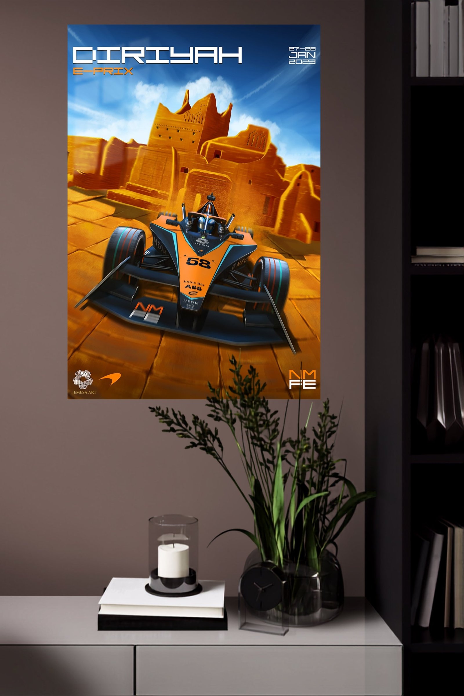 Desert Fortress Race Car metal wall art print, view 4