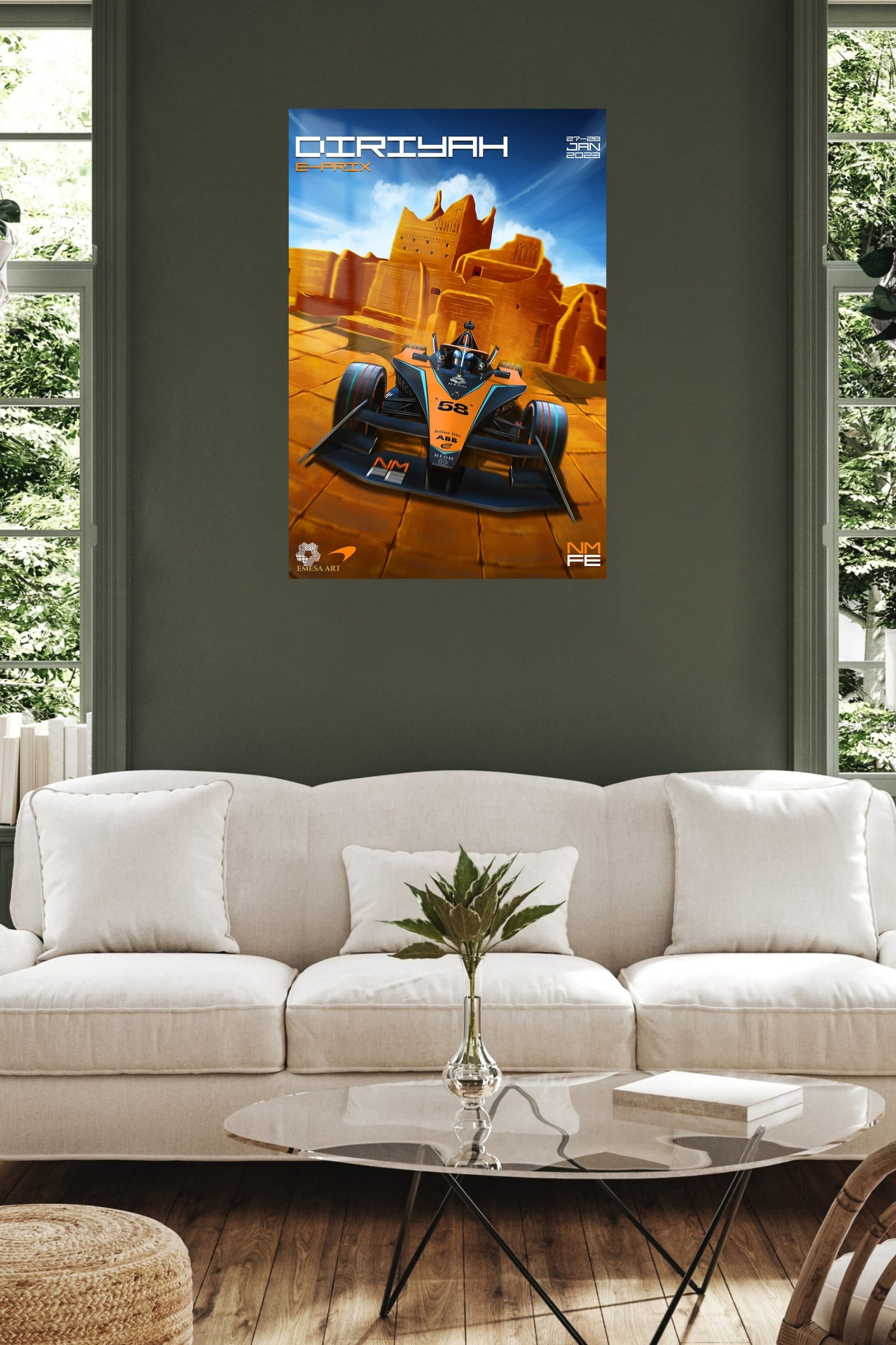 Desert Fortress Race Car metal wall art print, view 5