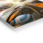 Neon Formula Racing Cityscape metal wall art print, view 2
