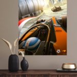 Neon Formula Racing Cityscape metal wall art print, view 4