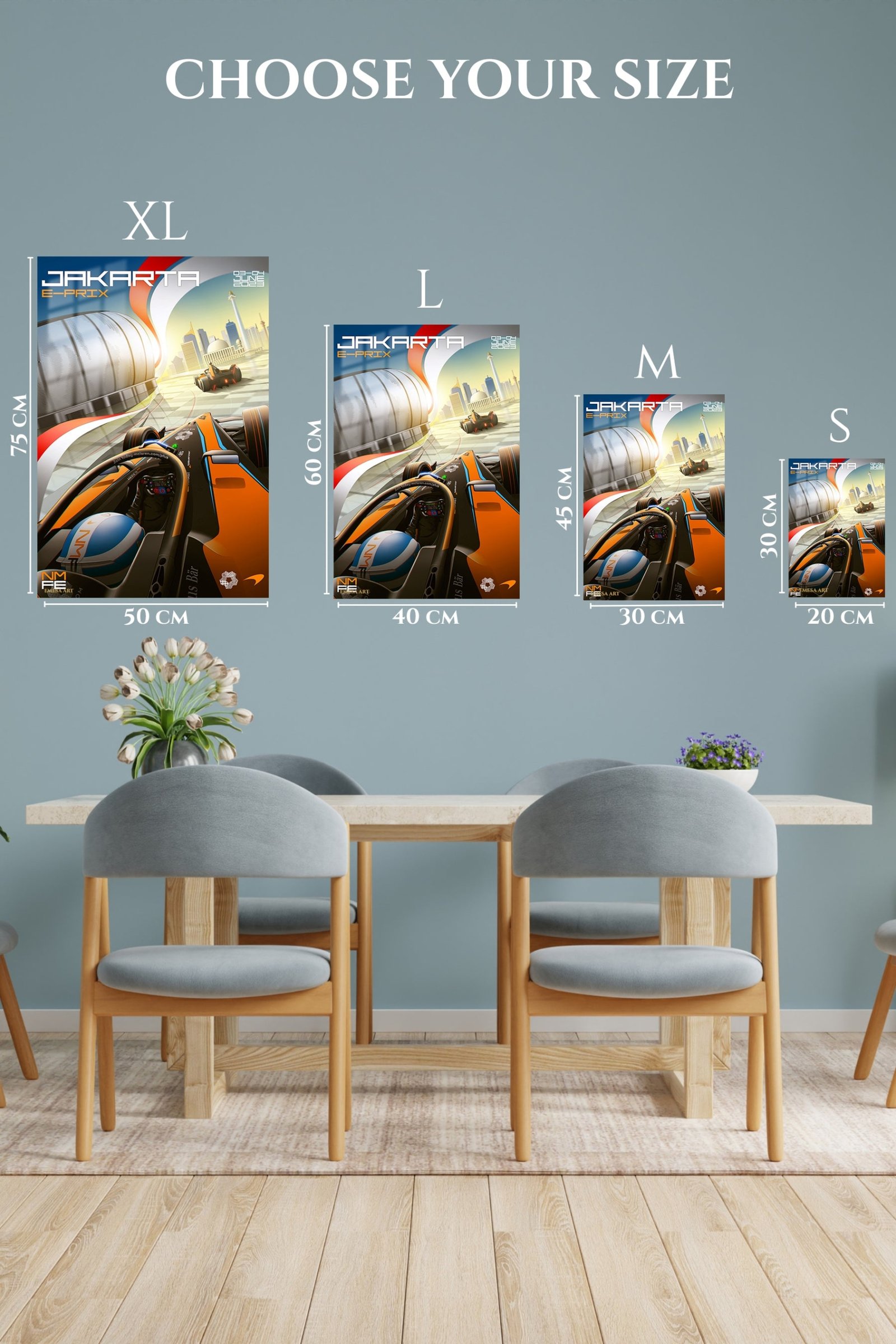 Neon Formula Racing Cityscape metal wall art print, view 6