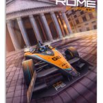 Orange Formula Racer at Classical Portico metal wall art print