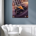 Orange Formula Racer at Classical Portico metal wall art print, view 5