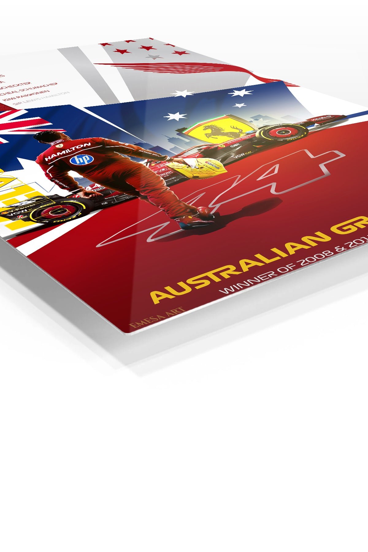 Australian Grand Prix Racing Champion Collage metal wall art print, view 2