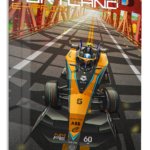 Futuristic Open-Wheel Bridge Run metal wall art print