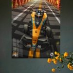 Futuristic Open-Wheel Bridge Run metal wall art print, view 4