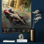 Hyderabad Electric Race Car Poster metal wall art print, view 4
