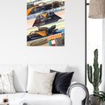 Electric Formula Race Car City Panels metal wall art print, view 5