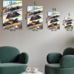 Electric Formula Race Car City Panels metal wall art print, view 6