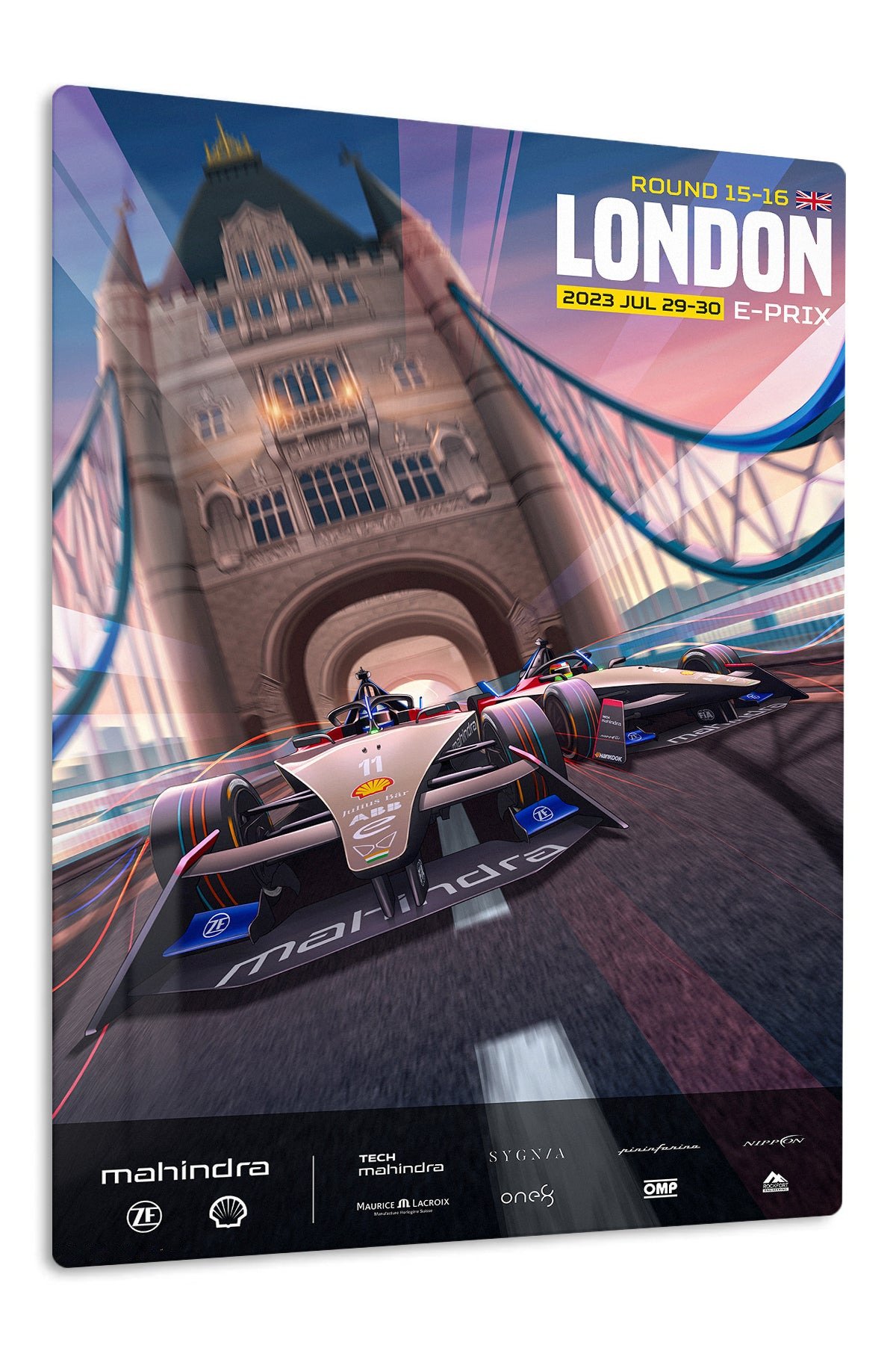 London Street Racing Poster metal wall art print