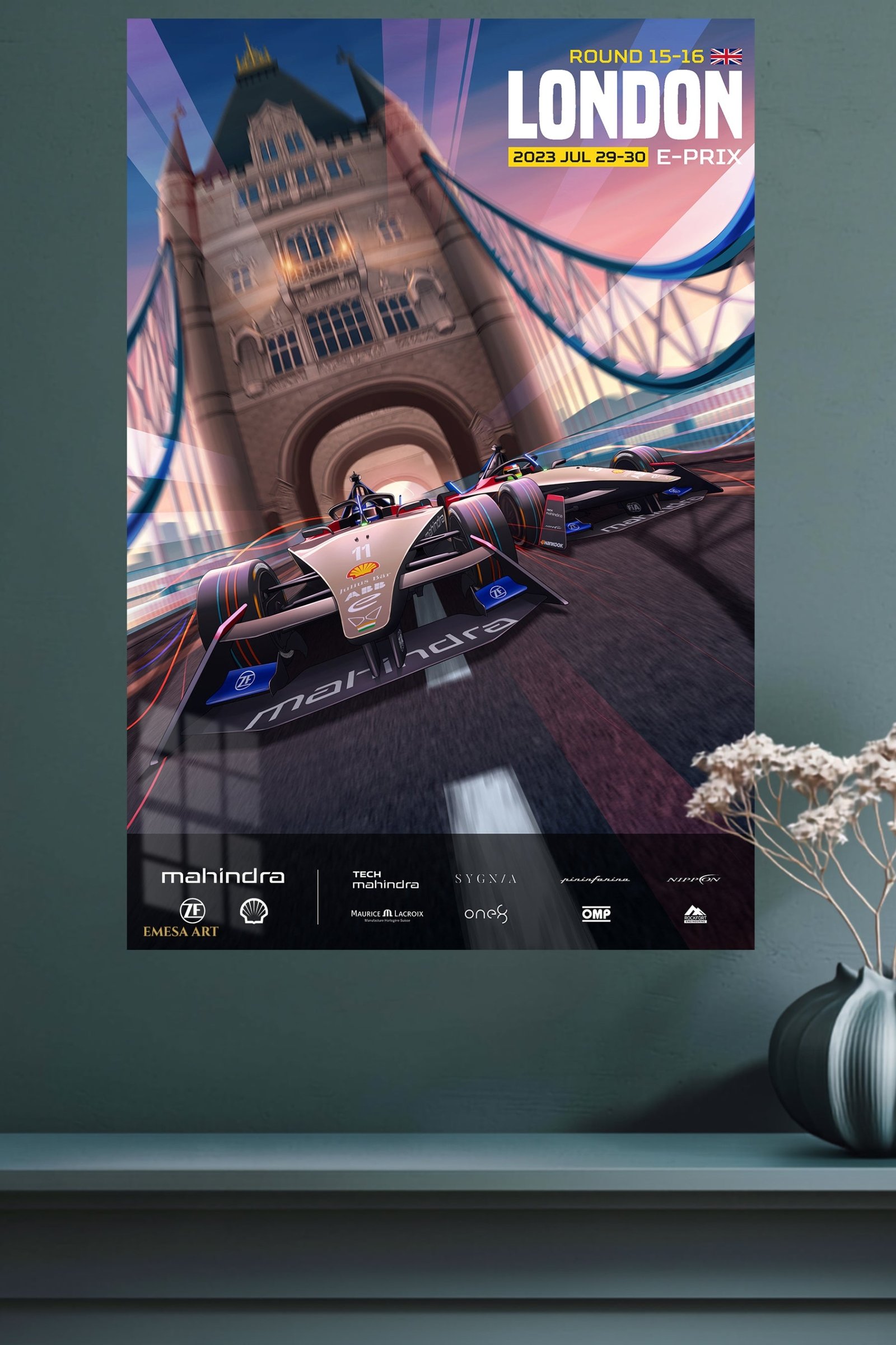 London Street Racing Poster metal wall art print, view 4