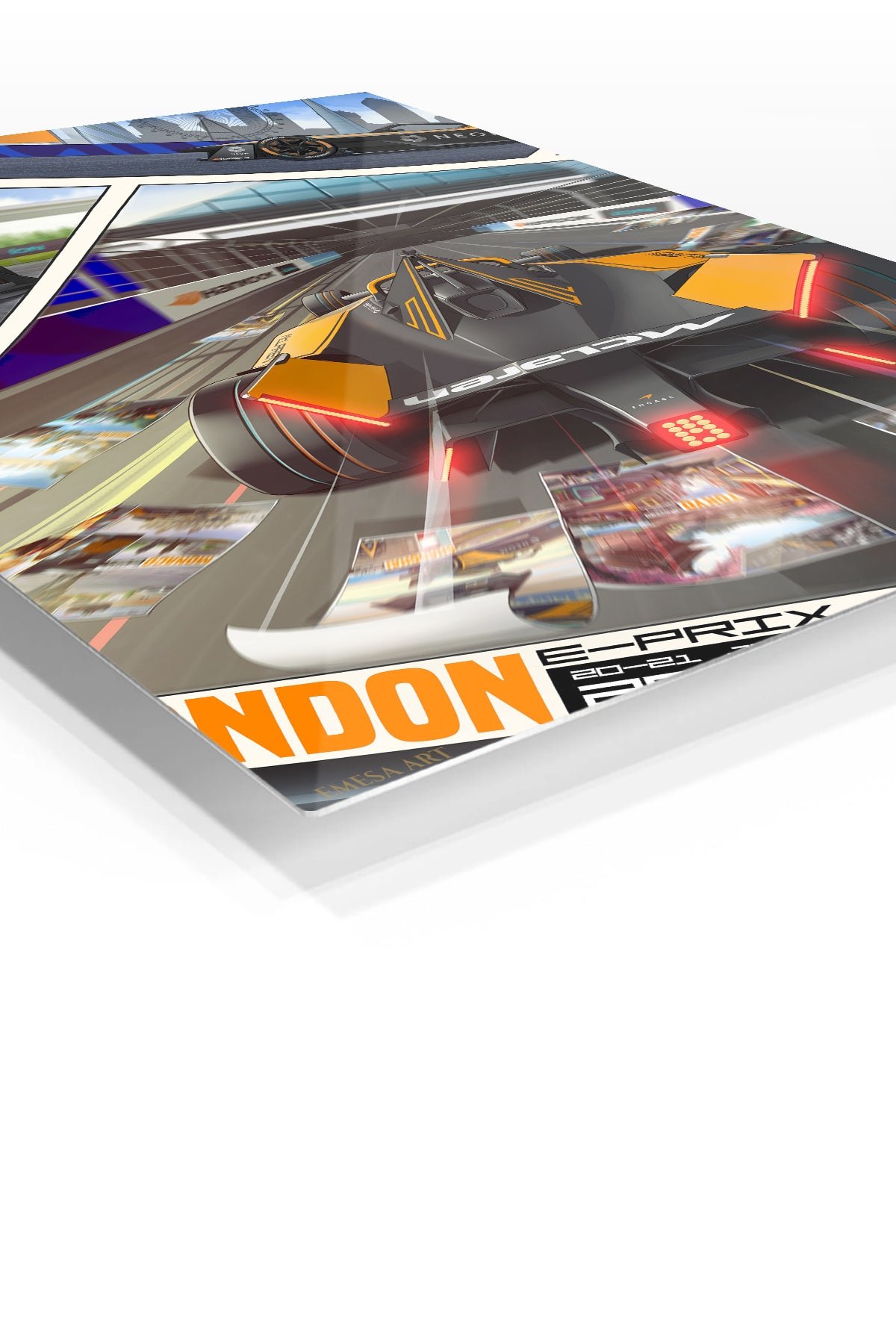 London Open-Wheel Racing Collage metal wall art print, view 2