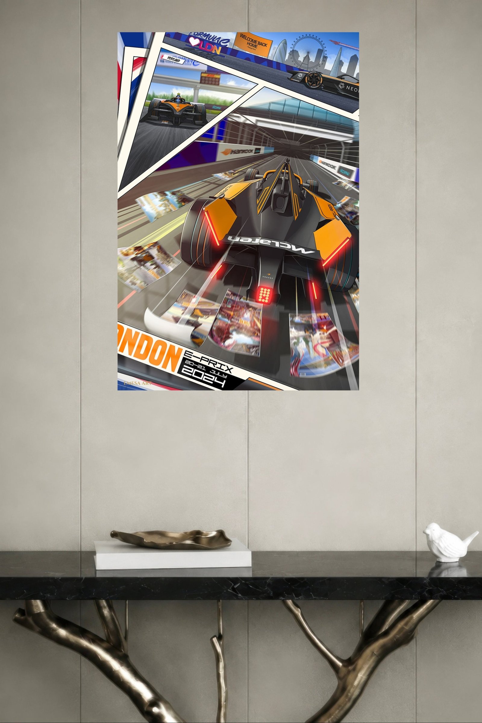 London Open-Wheel Racing Collage metal wall art print, view 4