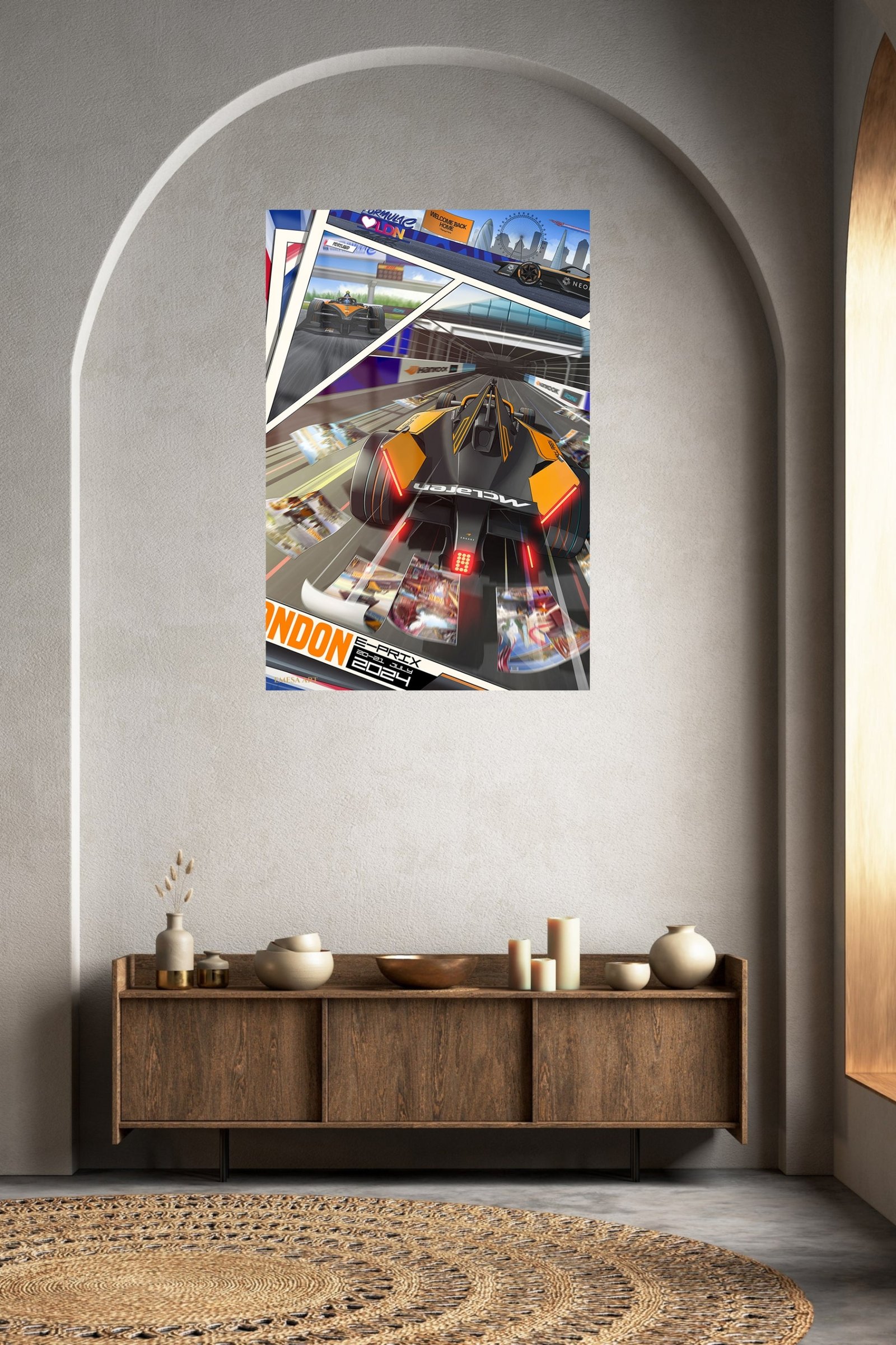 London Open-Wheel Racing Collage metal wall art print, view 5