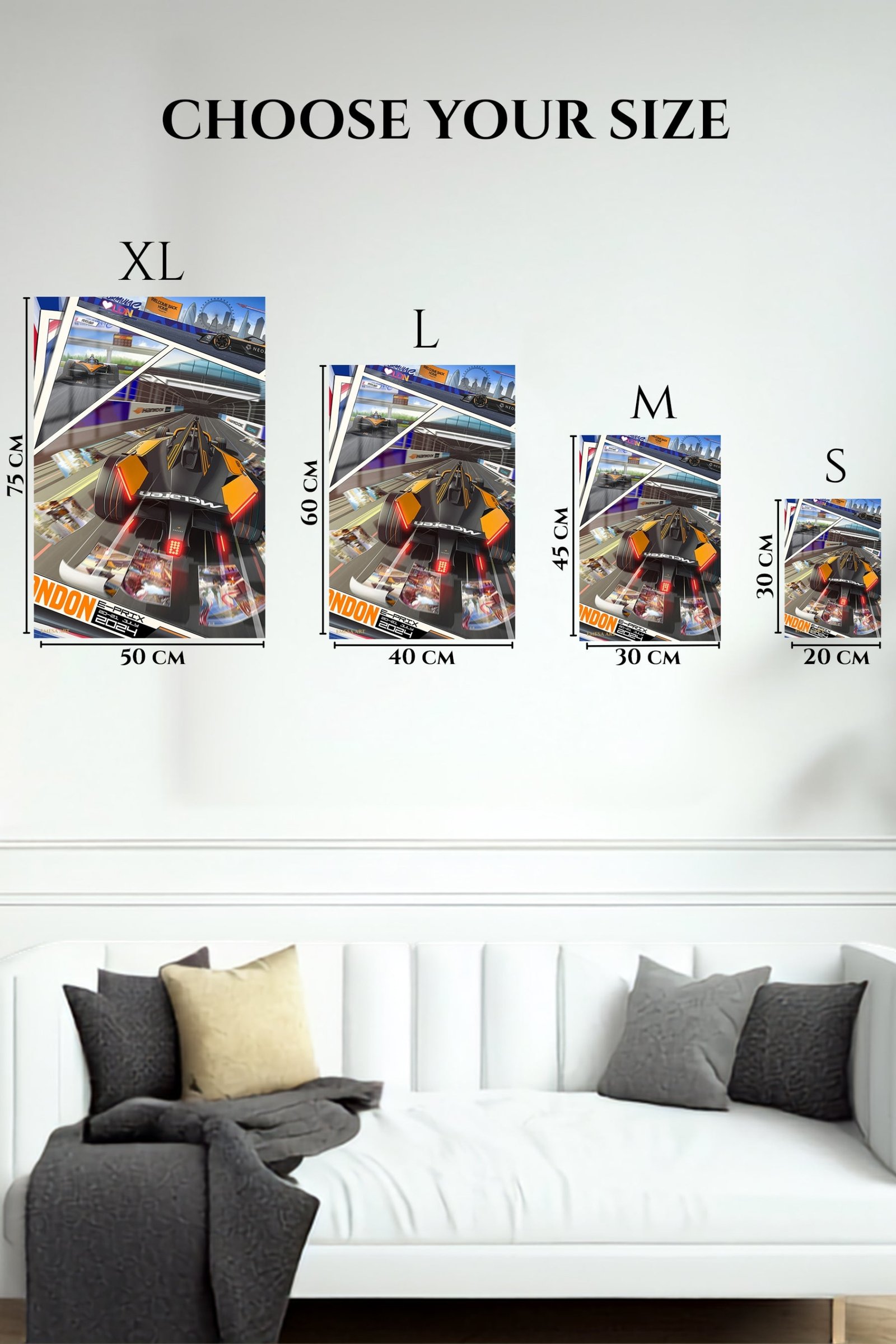 London Open-Wheel Racing Collage metal wall art print, view 6
