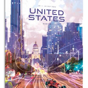 United States Grand Prix Austin City Lights metal wall art print