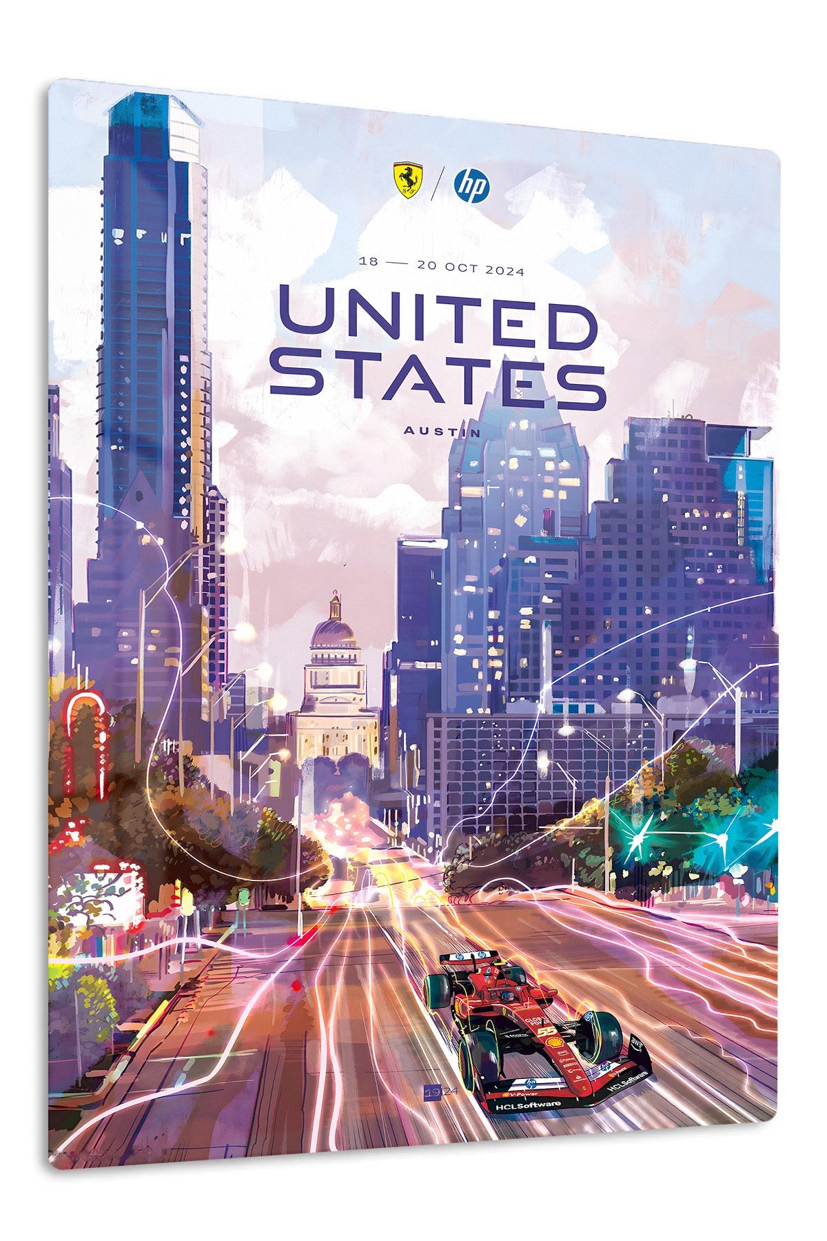 United States Grand Prix Austin City Lights metal wall art print