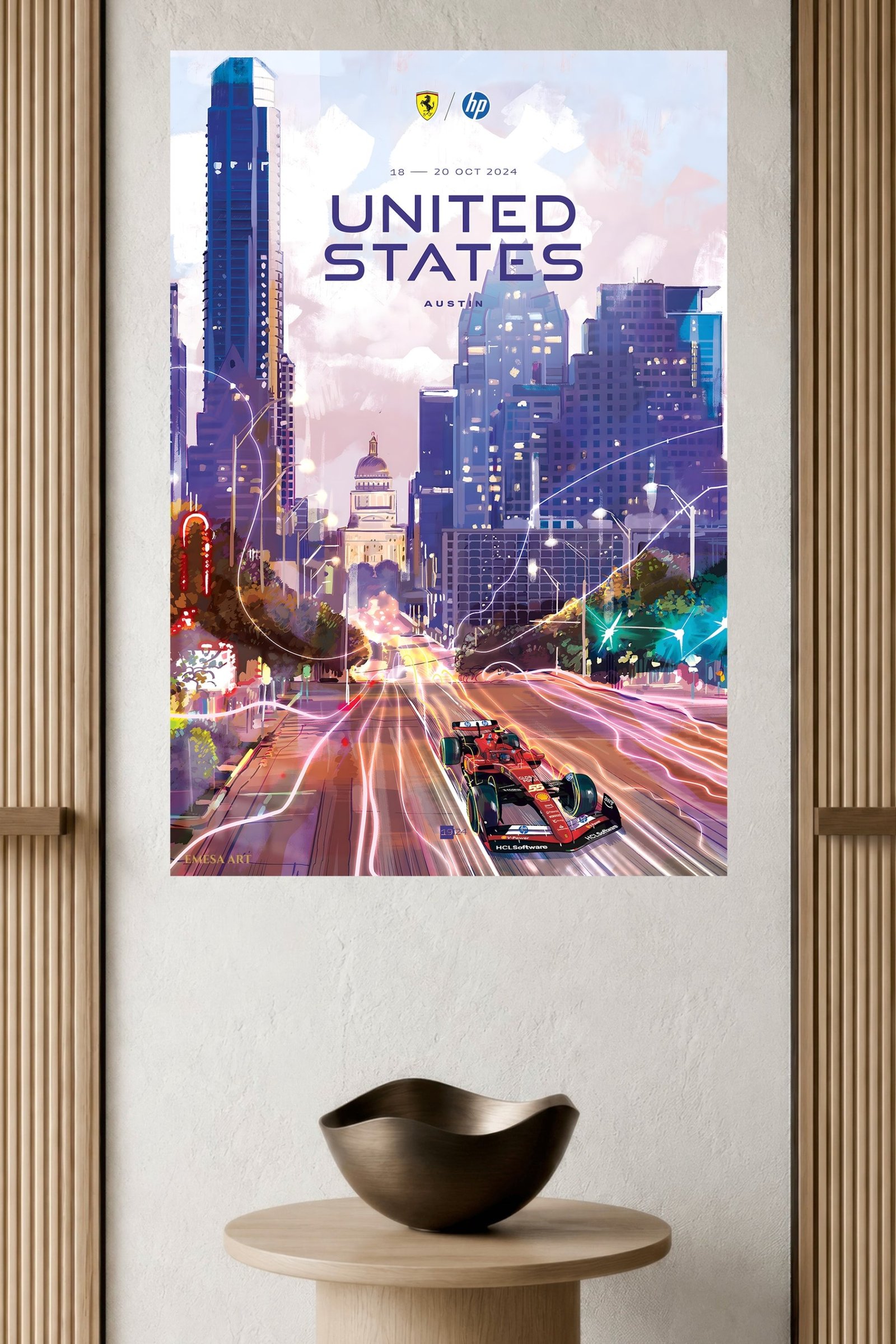 United States Grand Prix Austin City Lights metal wall art print, view 4
