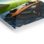 Formula Race Car at Ancient Temple metal wall art print, view 2
