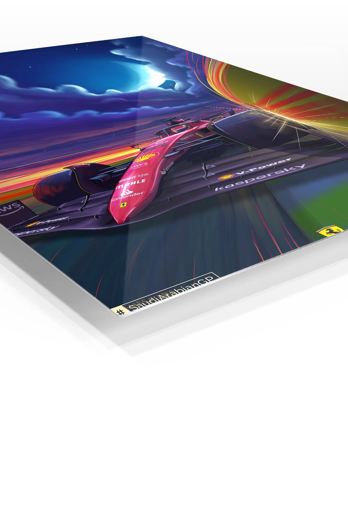 Jeddah Night Grand Prix Racing Car metal wall art print, view 2