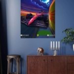 Jeddah Night Grand Prix Racing Car metal wall art print, view 4