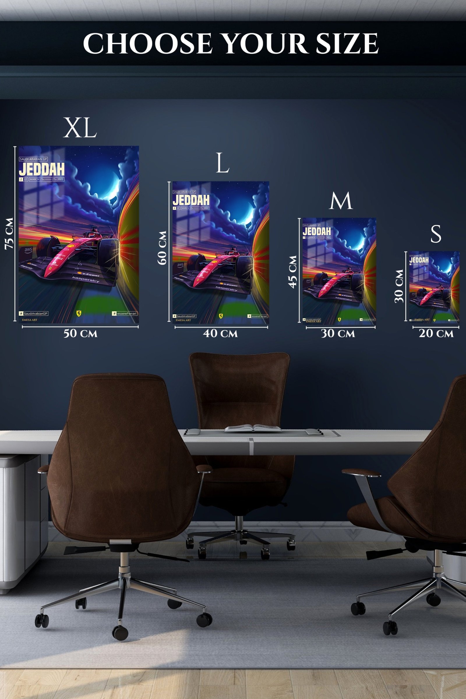Jeddah Night Grand Prix Racing Car metal wall art print, view 6