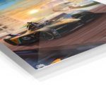 Sunset Harbor Race Car metal wall art print, view 2
