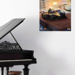Sunset Harbor Race Car metal wall art print, view 5