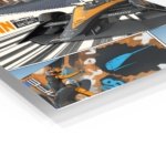 Orange Open-Wheel Racing City Panels metal wall art print, view 2