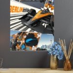 Orange Open-Wheel Racing City Panels metal wall art print, view 4