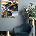Orange Open-Wheel Racing City Panels metal wall art print, view 5