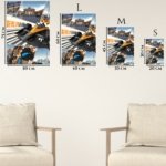 Orange Open-Wheel Racing City Panels metal wall art print, view 6