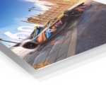 Electric Race Car at Clock Tower metal wall art print, view 2