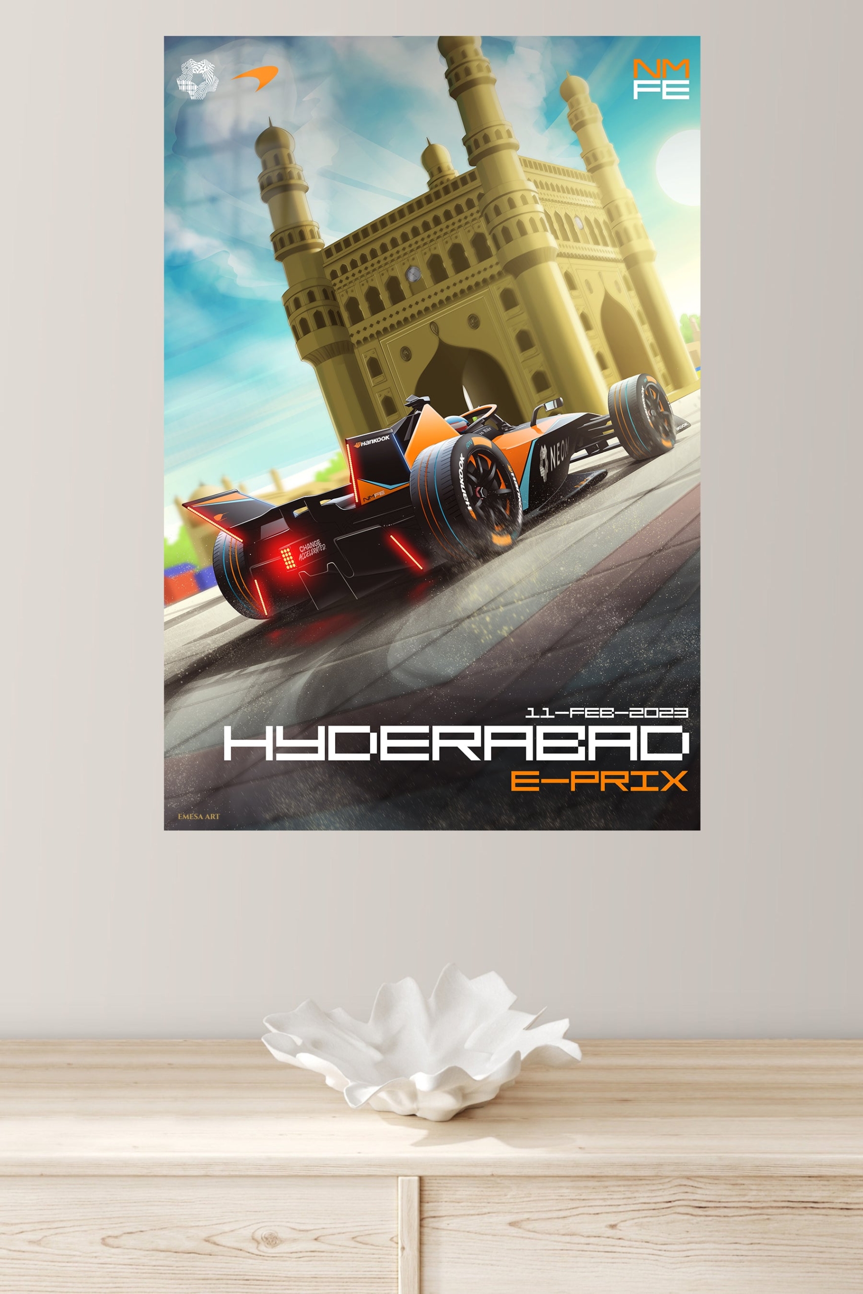 Formula Race Car at Four-Tower Gateway metal wall art print, view 4