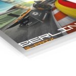Electric Race Car City Circuit Poster metal wall art print, view 2