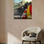 Electric Race Car City Circuit Poster metal wall art print, view 5