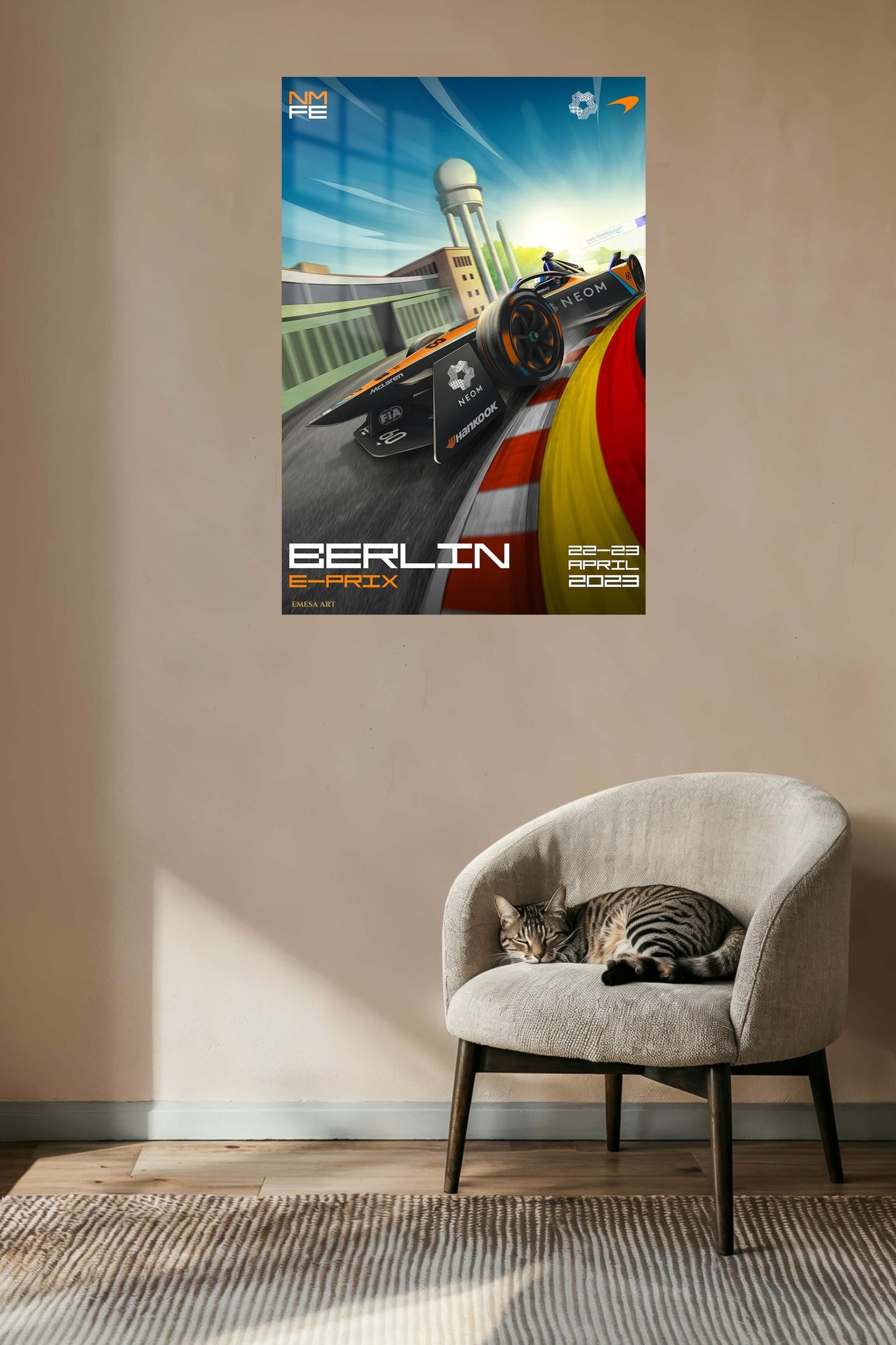 Electric Race Car City Circuit Poster metal wall art print, view 5