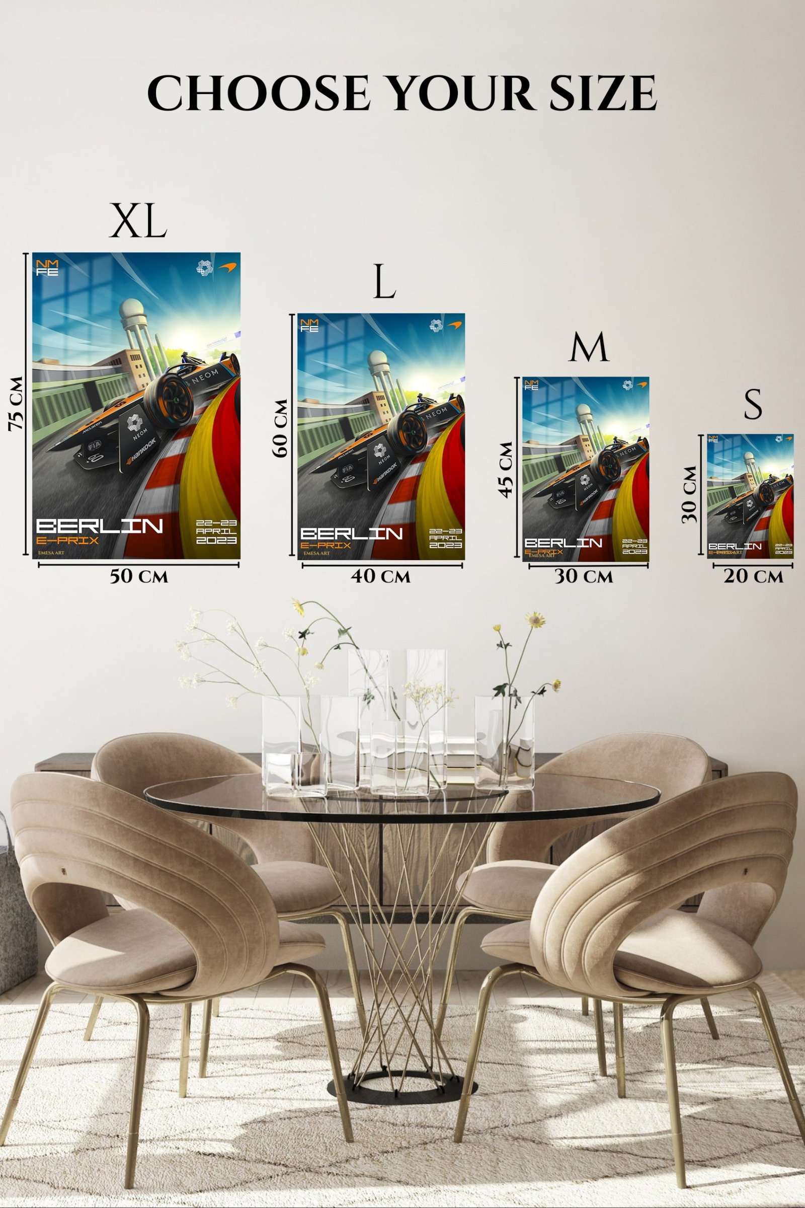Electric Race Car City Circuit Poster metal wall art print, view 6