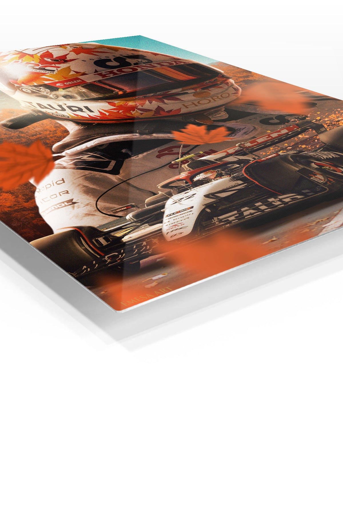 Autumn Formula Racing Driver metal wall art print, view 2