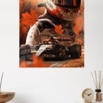 Autumn Formula Racing Driver metal wall art print, view 4