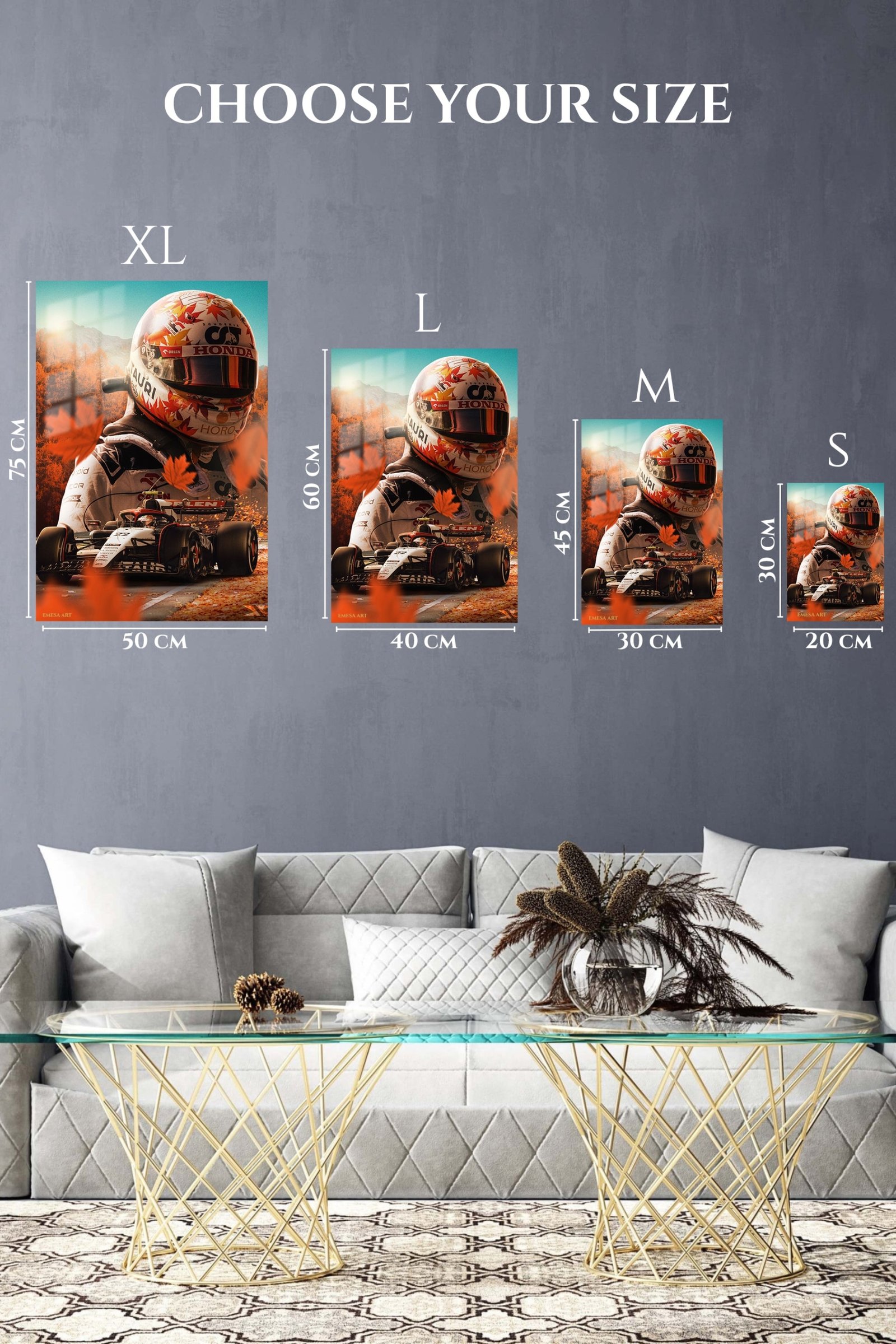 Autumn Formula Racing Driver metal wall art print, view 6