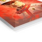 Red Motorsport Driver Portrait metal wall art print, view 2