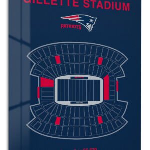Gillette Stadium Patriots Seating Chart metal wall art print