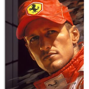 Red Motorsport Portrait metal wall art print