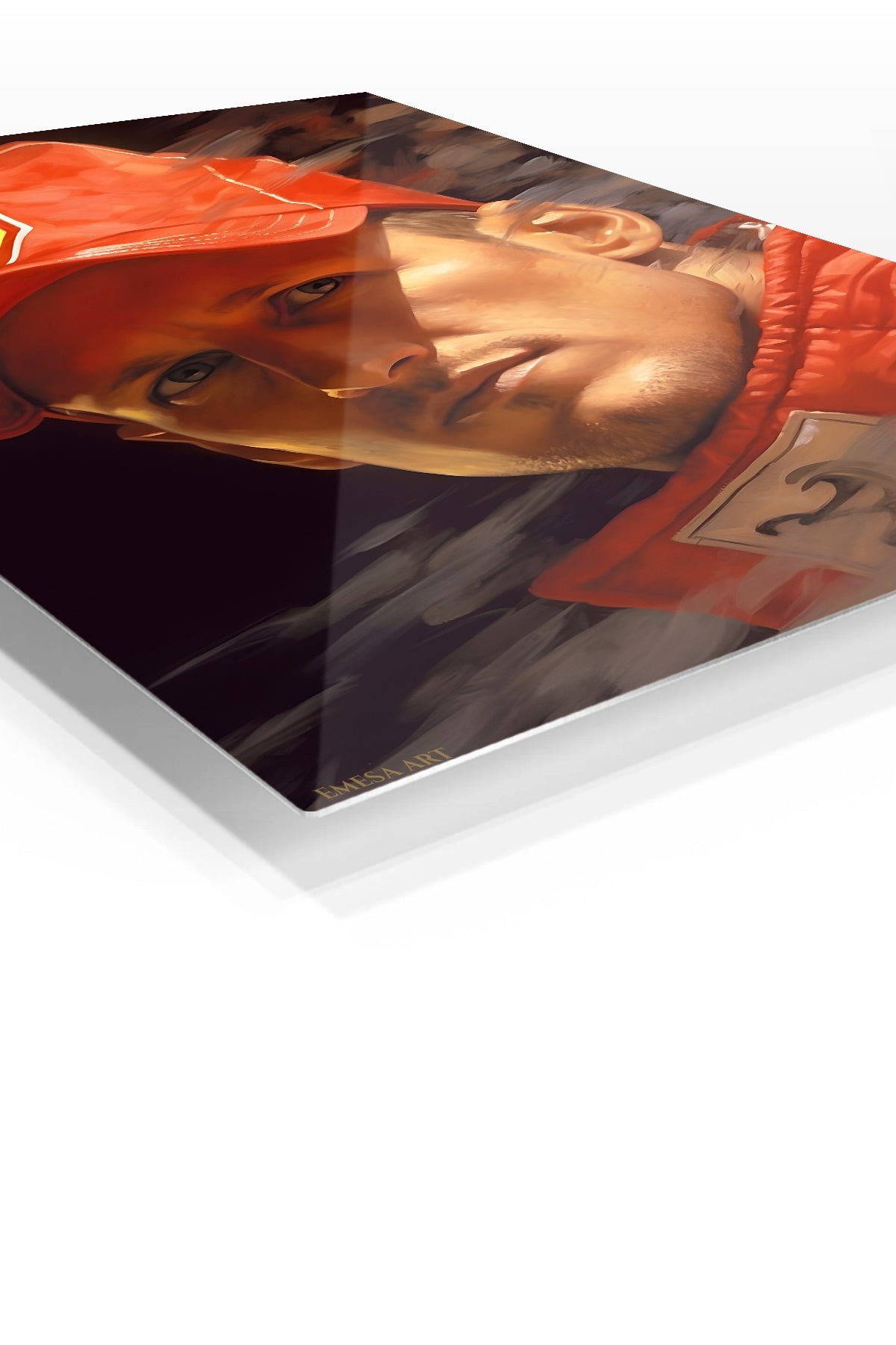 Red Motorsport Portrait metal wall art print, view 2