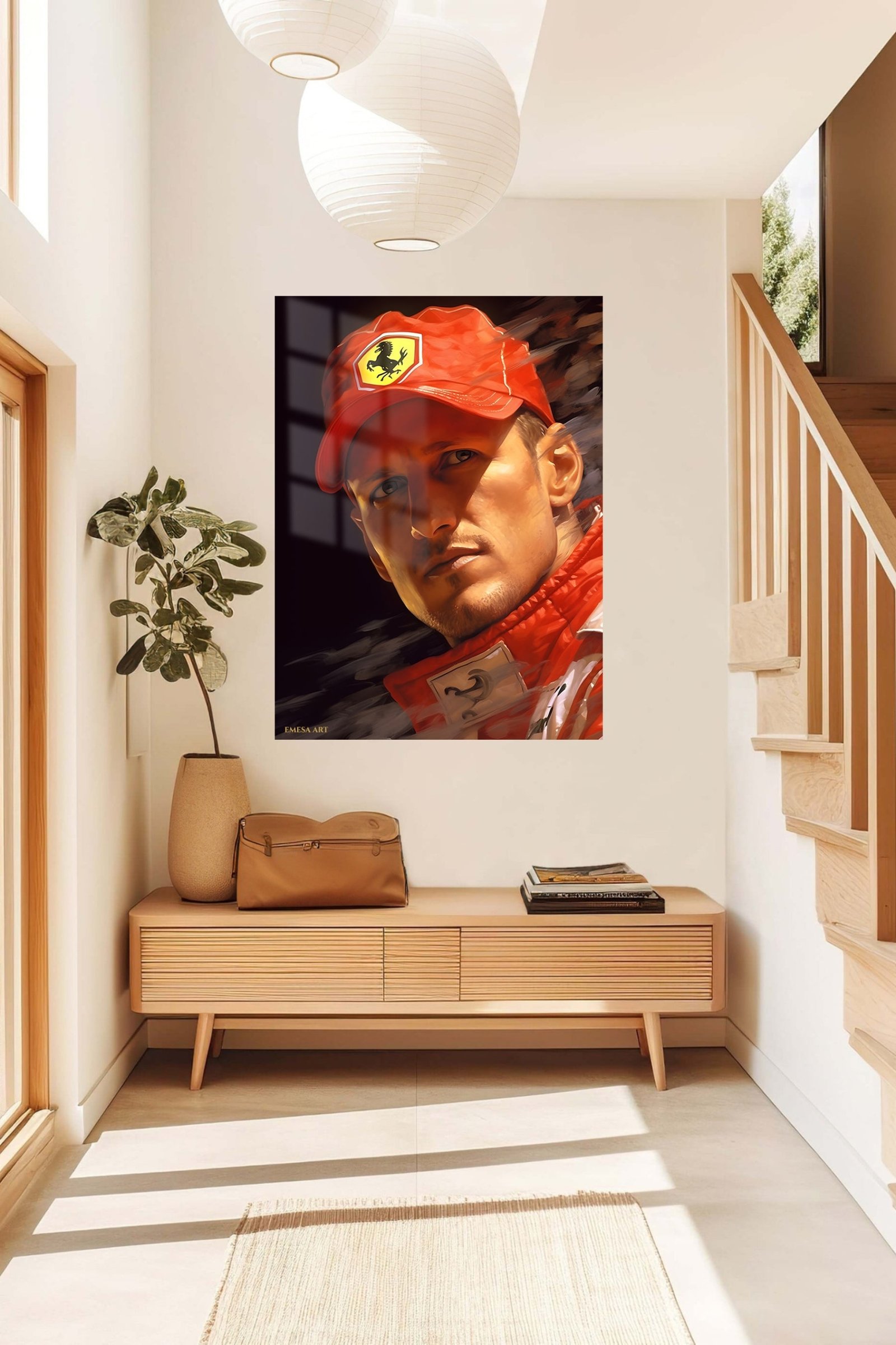 Red Motorsport Portrait metal wall art print, view 5